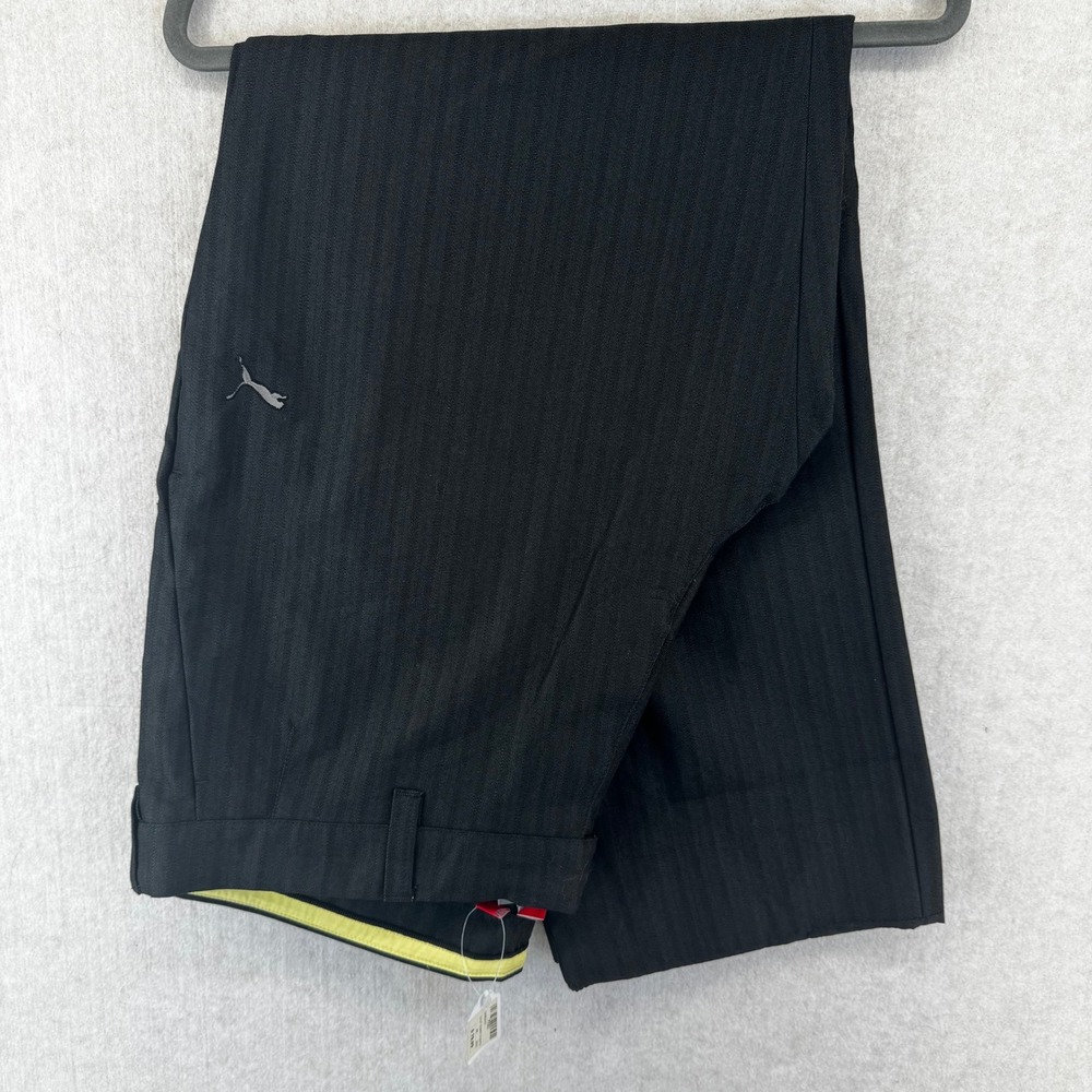 Puma Golf Smart Pants Mens 38x34 Black Herringbone Performance Trousers